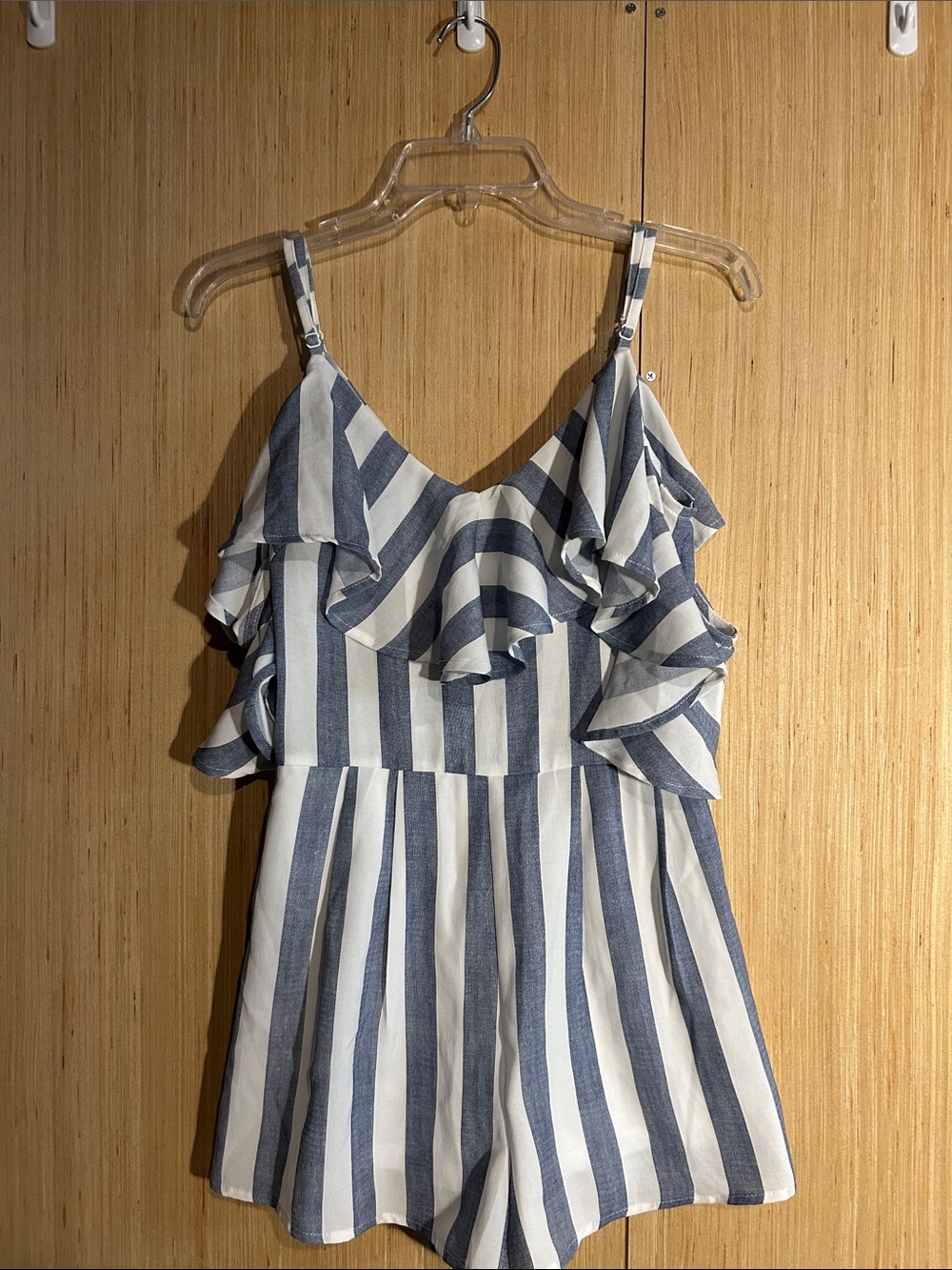 Lulu's Blue and White Striped Ruffle Mini Dress